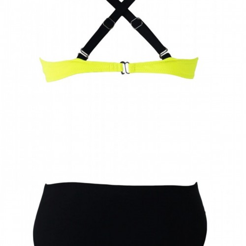 Angelsin Sarı Siyah Bikini Tek Alt