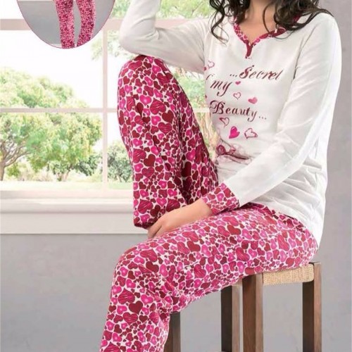 Derya Kurşun Kalpli Pijama Takım 861