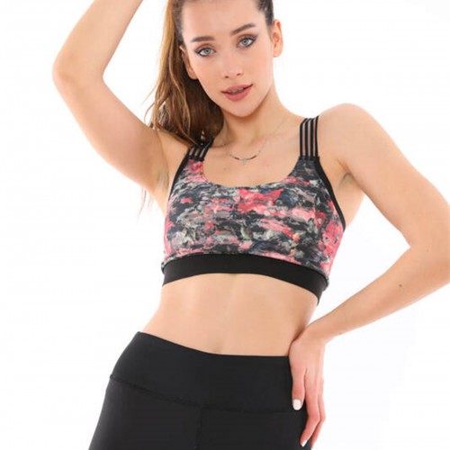 Dijital Baskılı Şerit Askılı Spor Büstiyer AU1006