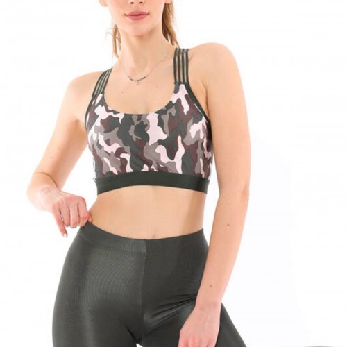 Kalın Askılı Spor Büstiyer 3lü Ekonomik Paket AU151102 Yeşil-Siyah-Kamuflaj