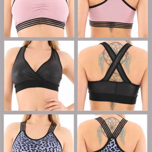 Kalın Askılı Spor Büstiyer 3lü Ekonomik Paket AU242526 Mavi-Siyah-Pudra