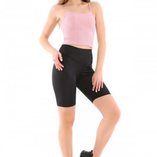 Pudra-Siyah Spor Atlet Biker Tayt Takım AU3031