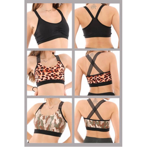 Spor Büstiyer 3lü Ekonomik Paket AU230317 Siyah-Leopar-Kamuflaj
