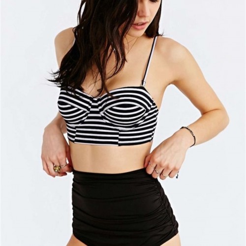 Angelsin Siyah Yüksek Bel Bikini Alt