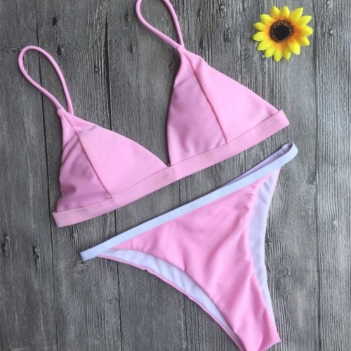 Angelsin Açık Pembe Bikini Takım