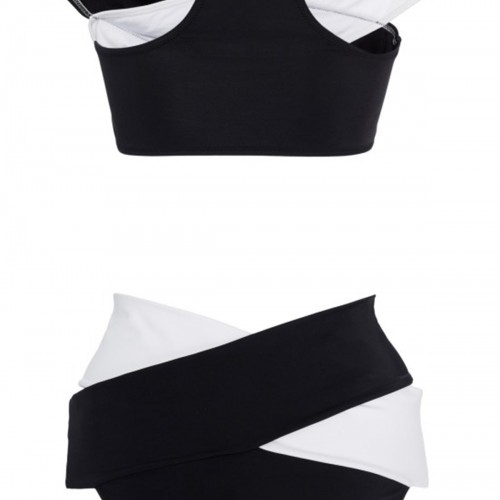 Angelsin Siyah Beyaz Çapraz Bikini Üst