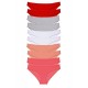 10 adet Süper Eko Set Likralı Kadın Slip Külot Kırmızı Gri Beyaz Pudra Fuşya