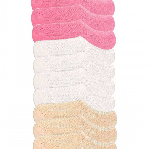 12 Adet Kadın Sneaker Dantelli File Pamuklu Yumuşak Çorap