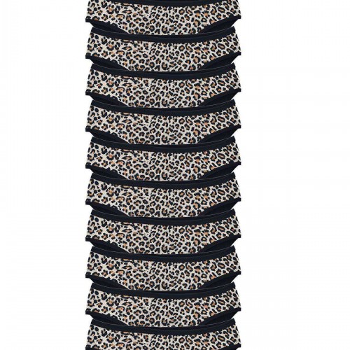 12 Adet Leopar Desenli Likralı Yumuşak Dokulu Kadın Slip Külot