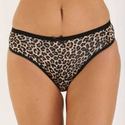12 Adet Leopar Desenli Likralı Yumuşak Dokulu Kadın Slip Külot