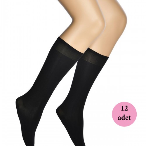 12 Adet Masaj Kadın Çorap Siyah 500