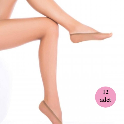 12 Adet Microfiber Suba Kadın Babet Çorap Ten 57