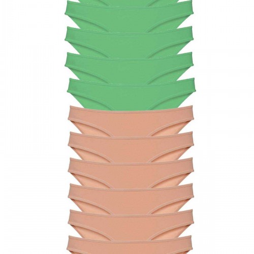 12 adet Süper Eko Set Likralı Kadın Slip Külot Yeşil Ten
