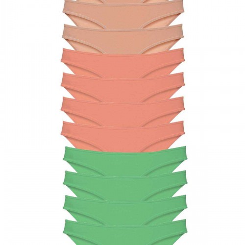12 adet Süper Eko Set Likralı Kadın Slip Külot Ten Pudra Yeşil