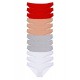 12 adet Süper Eko Set Likralı Kadın Slip Külot Kırmızı Ten Gri Beyaz