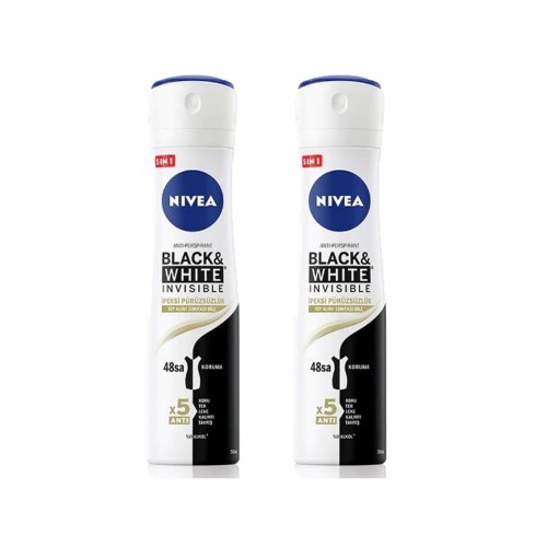 2 Adet Black&White İpeksi Pürüzsüzlük Kadın Deodorant Sprey 150 ml