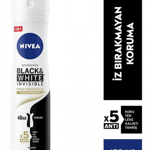 2 Adet Black&White İpeksi Pürüzsüzlük Kadın Deodorant Sprey 150 ml