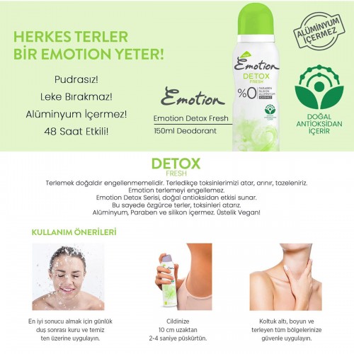 2 Adet Detox Fresh Kadın Deodorant Sprey 150 ml