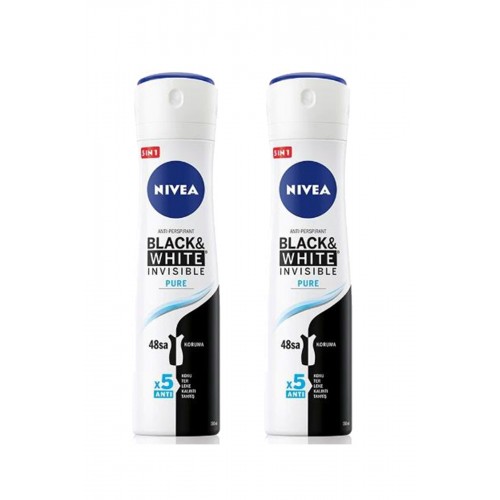 2 Adet Invisible Black & White Pure Kadın Deodorant Sprey 150 ml