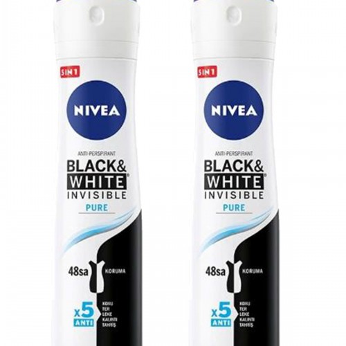 2 Adet Invisible Black & White Pure Kadın Deodorant Sprey 150 ml