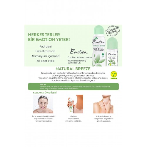 2 Adet Natural Breeze Kadın Deodorant Sprey 150 ml