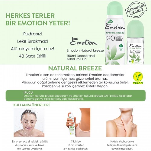 2 Adet Natural Breeze Kadın Deodorant Sprey 150 ml