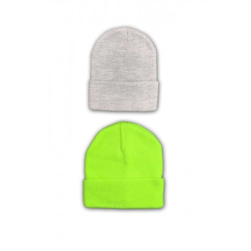 2 adet Unisex Basic Düz Bere Gri Neon