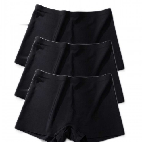 3 Adet Kadın Dikişsiz Görünmez İz Yapmaz Mini Şort Boxer Siyah