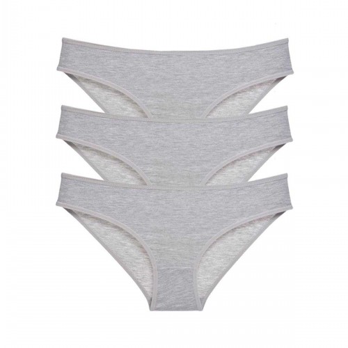 3 adet Süper Eko Set Likralı Kadın Slip Külot Gri