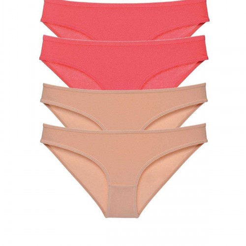 4 adet Süper Eko Set Likralı Kadın Slip Külot Fuşya Ten