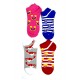 4 Çift Canlı Renk ve Desenli Pamuklu Kadın Bilek Çorap