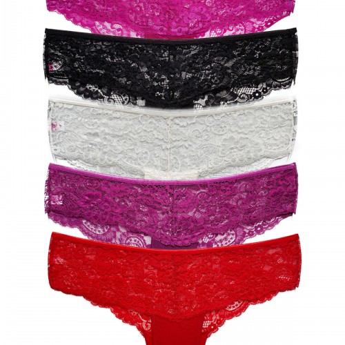 5 Adet Kadın Bel Dantel Tül Bikini Külot