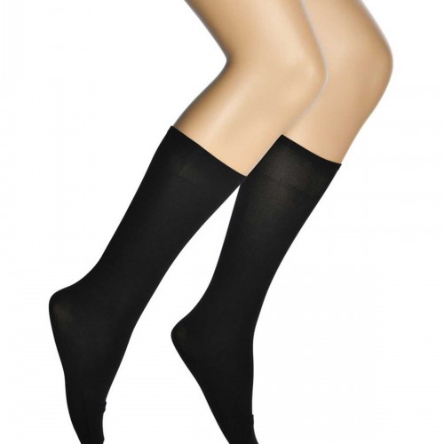 6 Adet Pratik Dizaltı Kadın Çorap - Abdest Çorabı Siyah 500