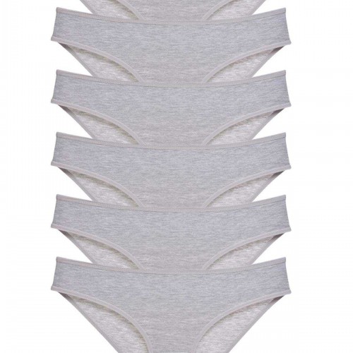 6 adet Süper Eko Set Likralı Kadın Slip Külot Gri