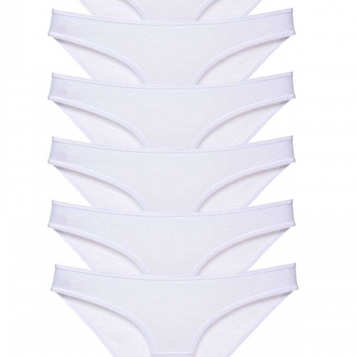 6 adet Süper Eko Set Likralı Kadın Slip Külot Beyaz