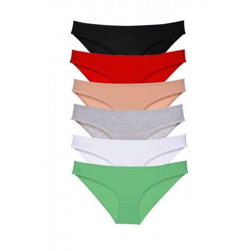 6 adet Süper Eko Set Likralı Kadın Slip Külot Renk 2