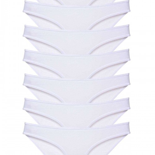 7 adet Süper Eko Set Likralı Kadın Slip Külot Beyaz