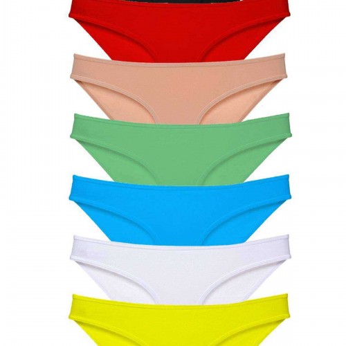 7 adet Süper Eko Set Likralı Kadın Slip Külot Çok Renkli