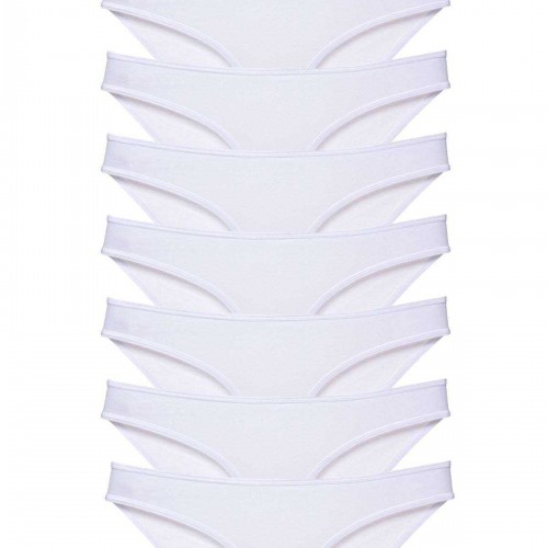 8 adet Süper Eko Set Likralı Kadın Slip Külot Beyaz