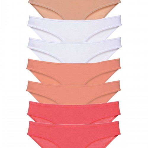 8 adet Süper Eko Set Likralı Kadın Slip Külot Ten Beyaz Pudra Fuşya