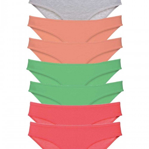 8 adet Süper Eko Set Likralı Kadın Slip Külot Gri Pudra Yeşil Fuşya
