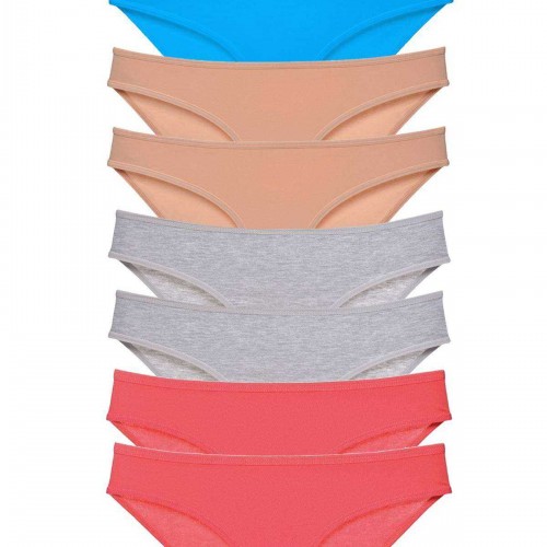 8 adet Süper Eko Set Likralı Kadın Slip Külot Ten Gri Fuşya Mavi