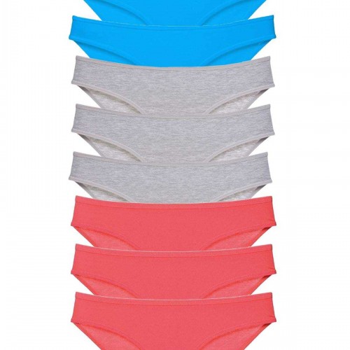 9 adet Süper Eko Set Likralı Kadın Slip Külot Fuşya Gri Mavi