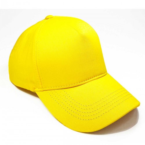 Arkası Cırtlı Ayarlanabilir Erkek-Kadın Sade Spor Şapka Sarı