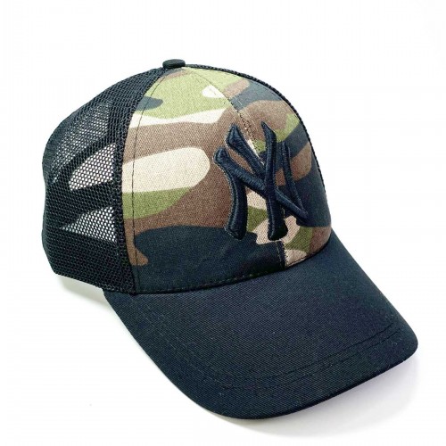 Arkası Cırtlı Ayarlanabilir Erkek-Kadın Sade Spor Şapka Yeşil Kamuflaj