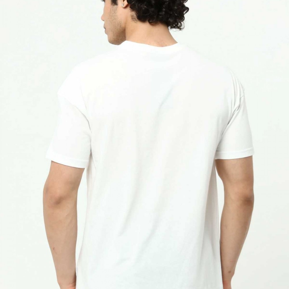 Beyaz The End Nakış 3 Boyut Baskılı Erkek Oversize T-Shirt