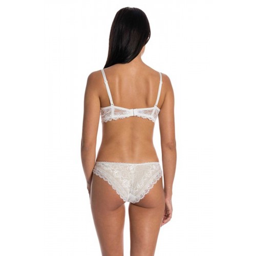 Dolgusuz Full Dantelli Sütyen Takımı Ekru