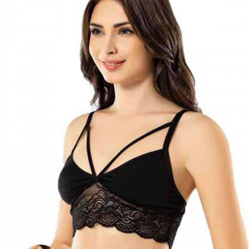 Kota 4 Adet Siyah Dantelli Büstiyer 6342