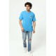 Mavi Erkek Baskılı Oversize T-Shirt