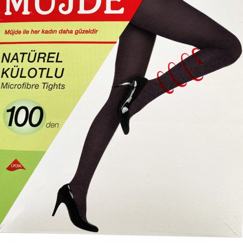Siyah 100 Denye Kalın Külotlu Çorap Opak Naturel Esnek